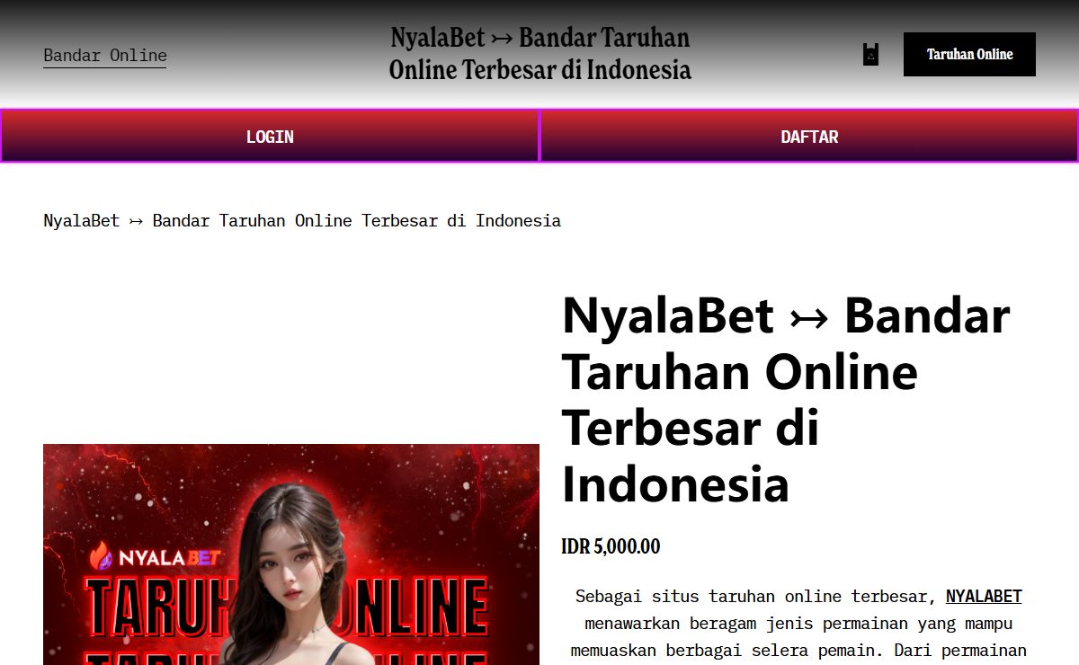 NyalaBet ↣ Bandar Taruhan Online Terbesar di Indonesia
