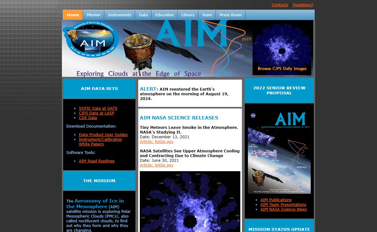 NASA's AIM Satellite Mission | AIM Project Science