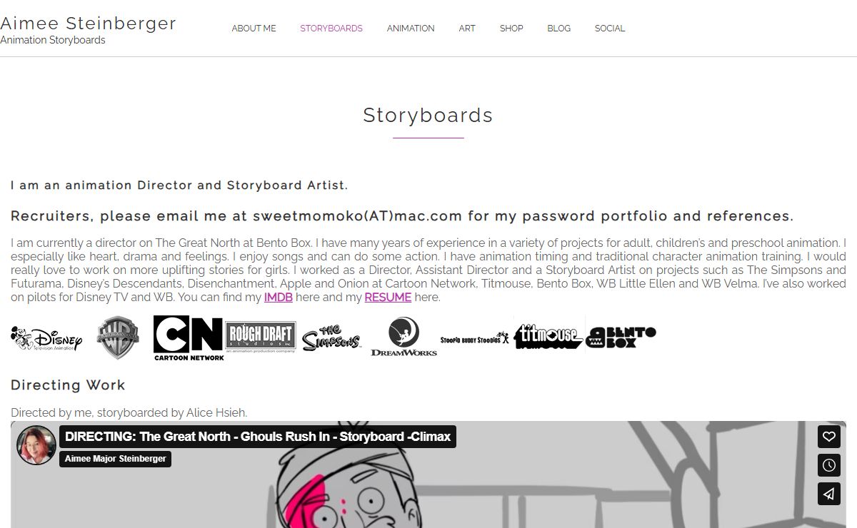 Aimee Steinberger – Animation Storyboards
