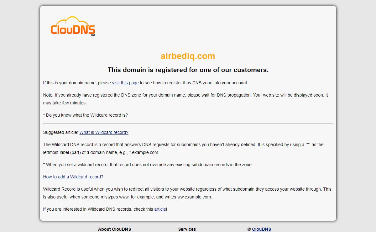 airbediq.com | Wildcard record