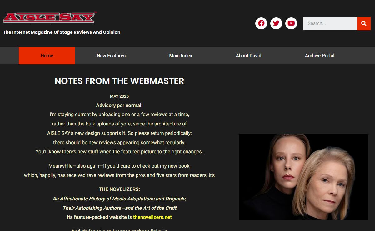 AisleSay – The Internet Magazine Of Stage Reviews And Opinion.