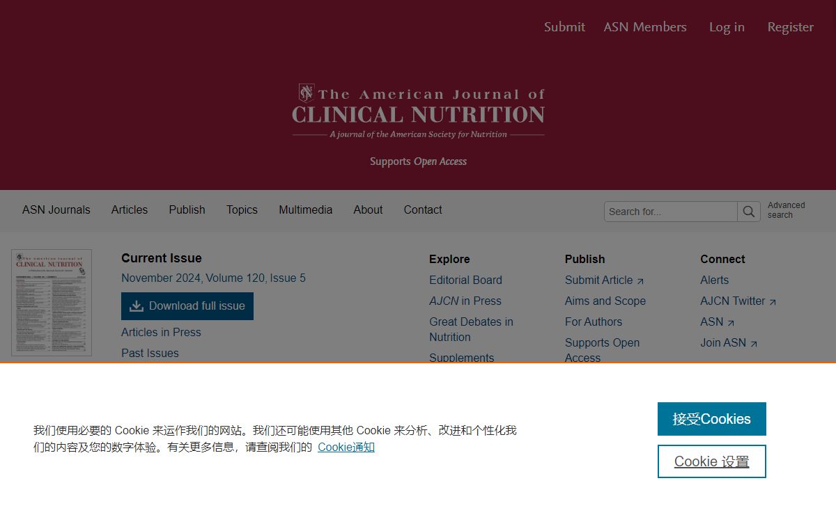 Home Page: The American Journal of Clinical Nutrition