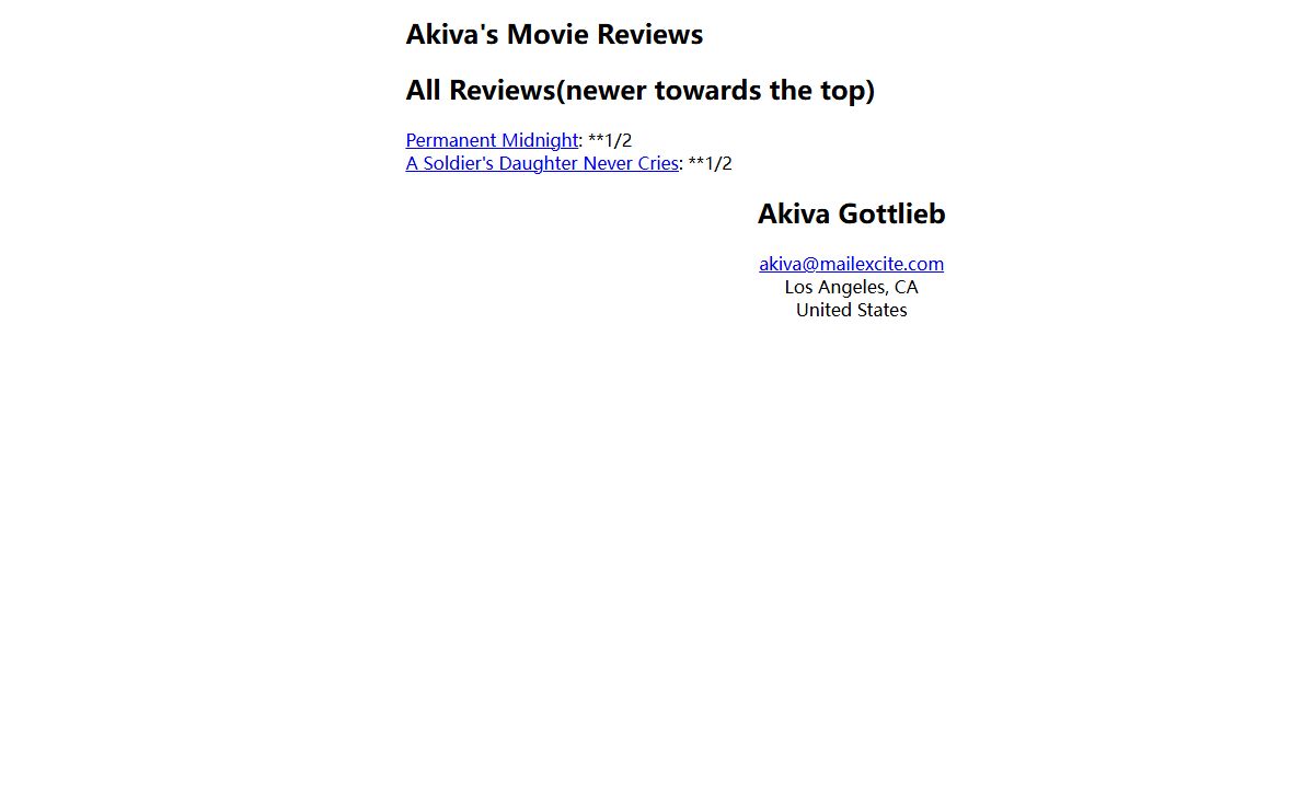 Akiva's Movie Reviews