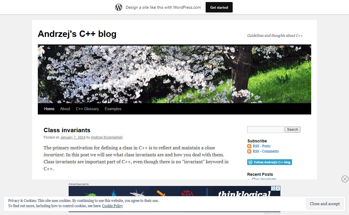Andrzej's C++ blog | Guidelines and thoughts about C++