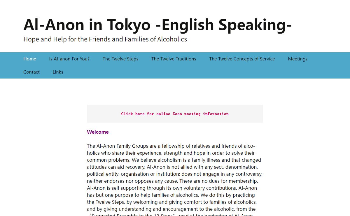 Al-Anon in Tokyo -English Speaking- | Hope and Help for the Friends and Families of Alcoholics