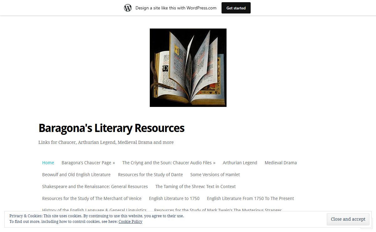 Baragona's Literary Resources | Links for Chaucer, Arthurian Legend, Medieval Drama and more