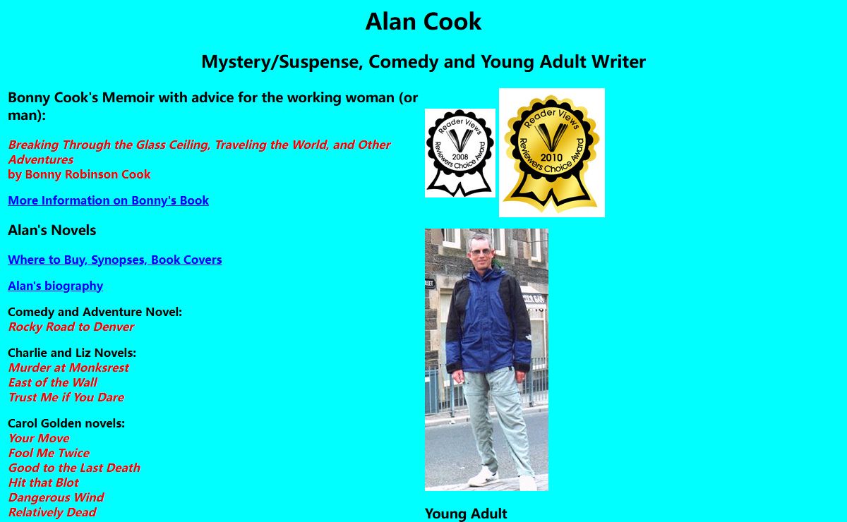 Alan Cook - Mystery/Suspense and Young Adult Writer