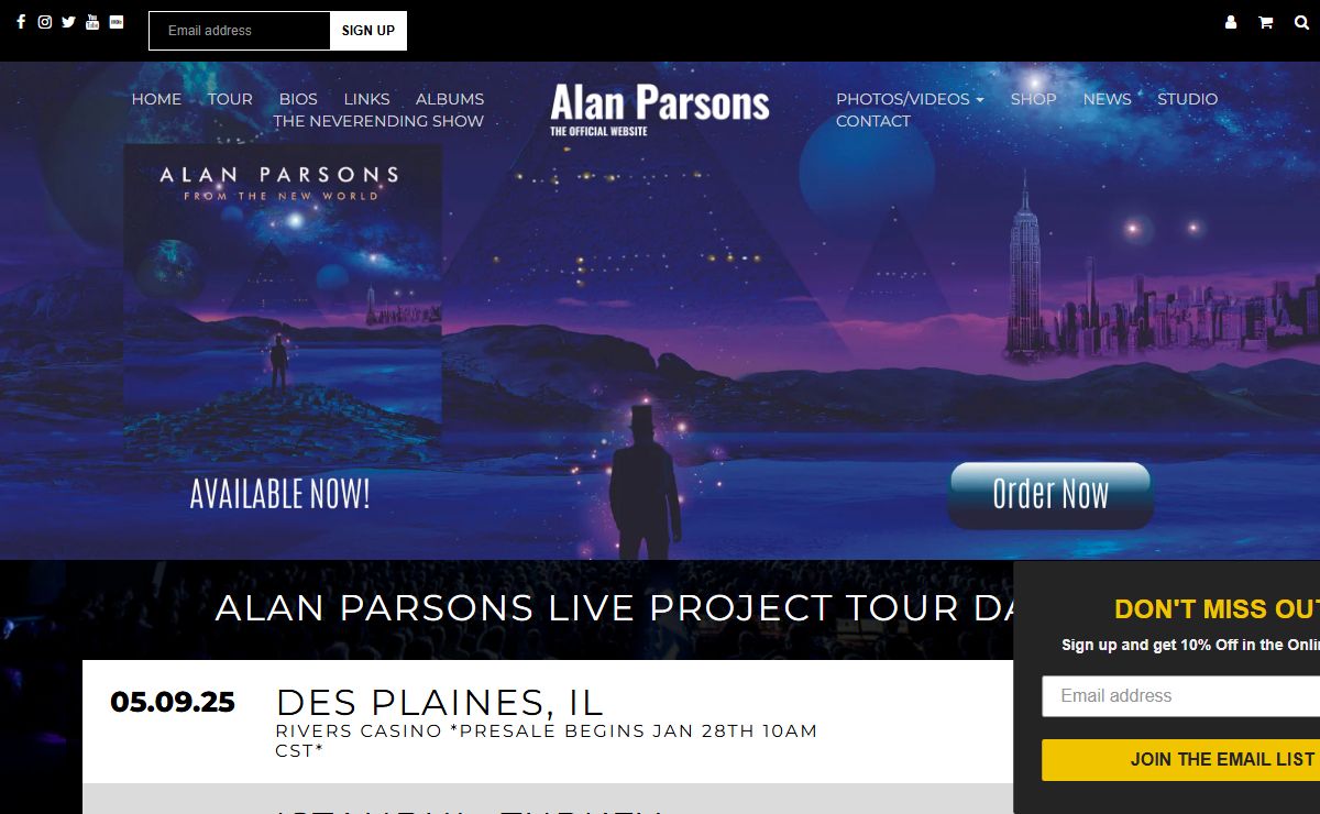 Alan Parsons Official Website and Store | Alan Parsons Live