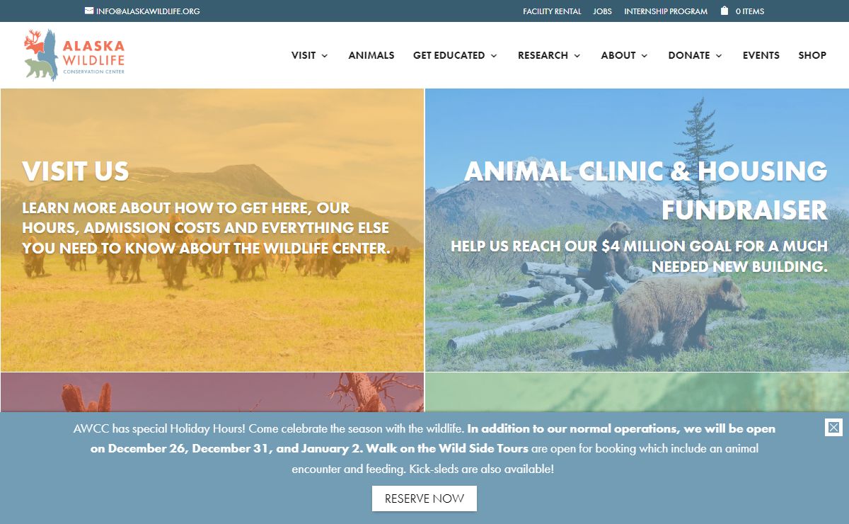 Alaska Wildlife Conservation Center - Animal Sanctuary