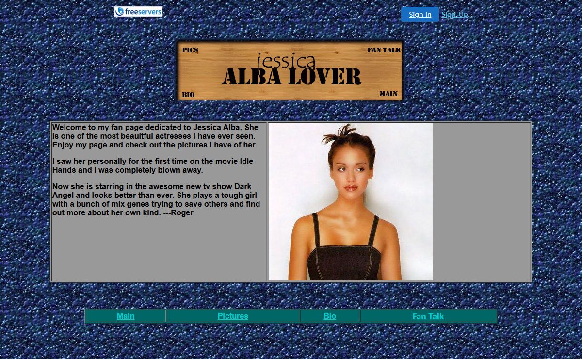 Jessica Alba - Lover - Main Page