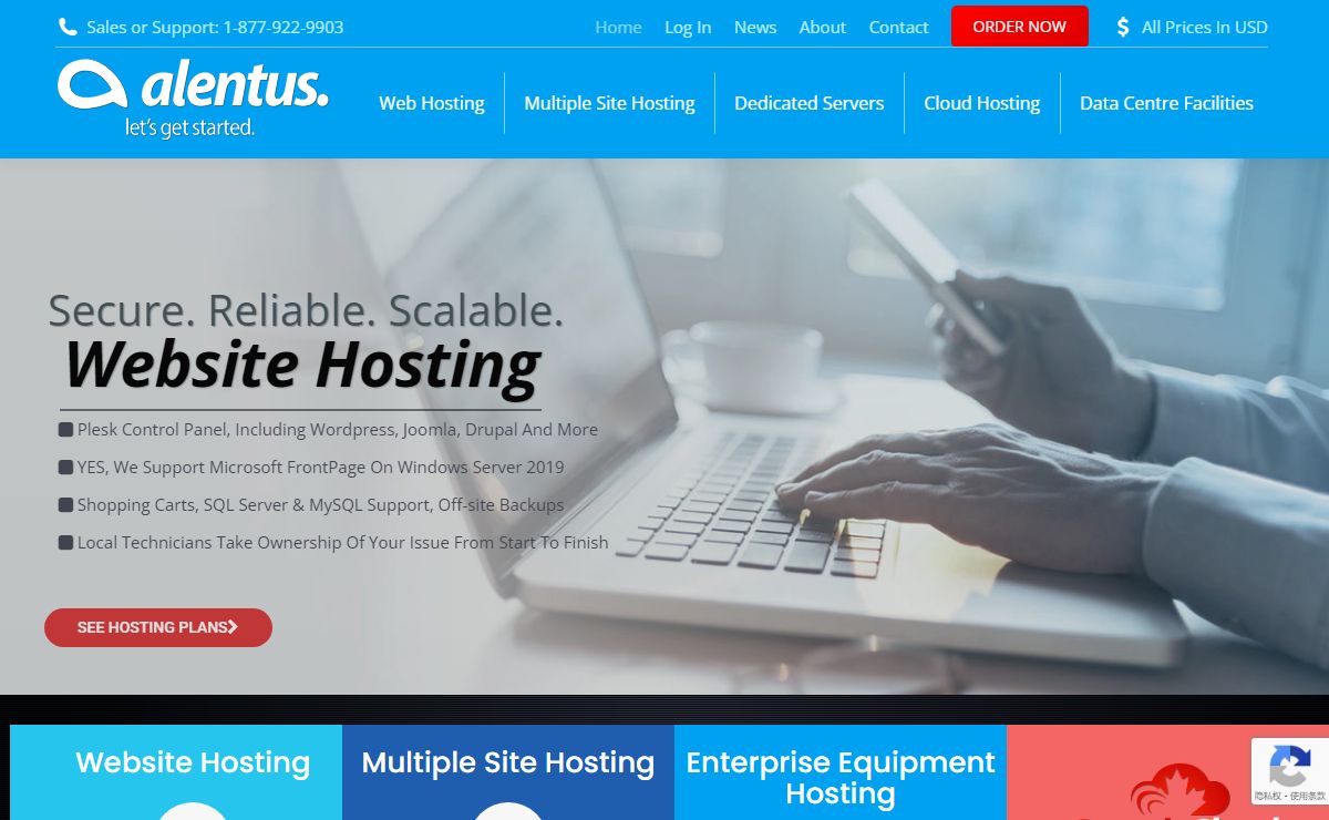 Alentus Dedicated Server Hosting for Wordpress, ASP, Sharepoint