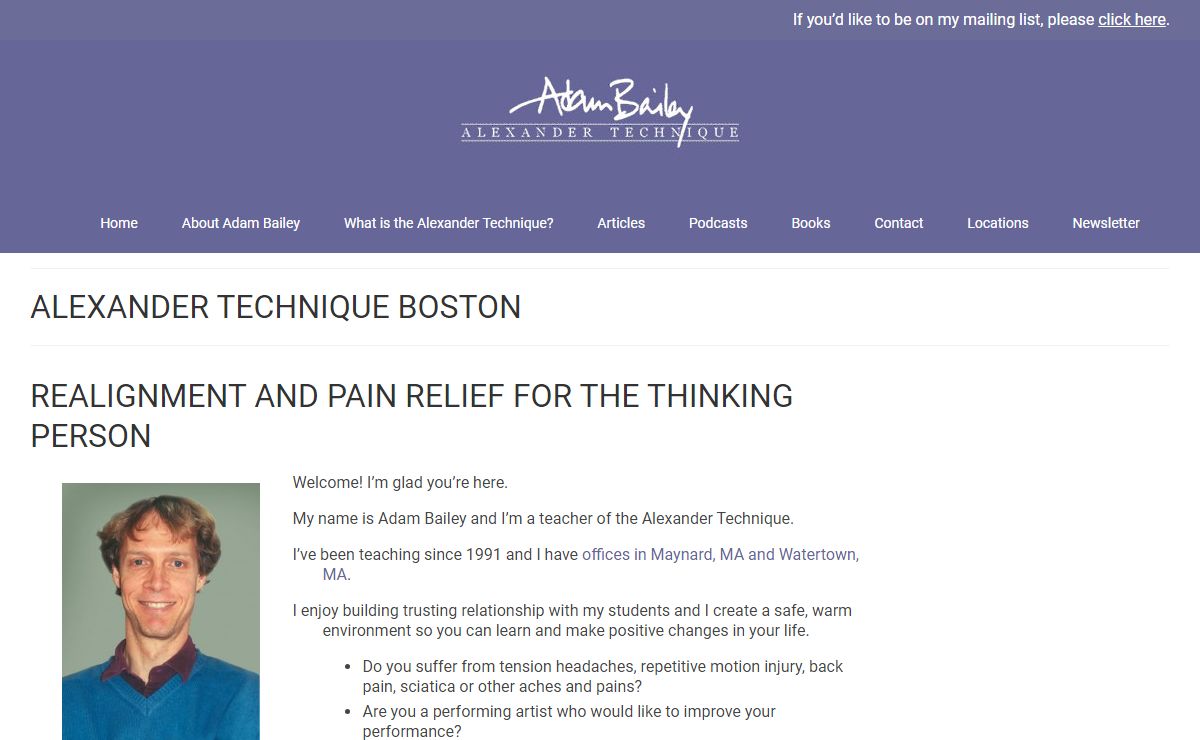 ALEXANDER TECHNIQUE BOSTON - Locations in Maynard, MA