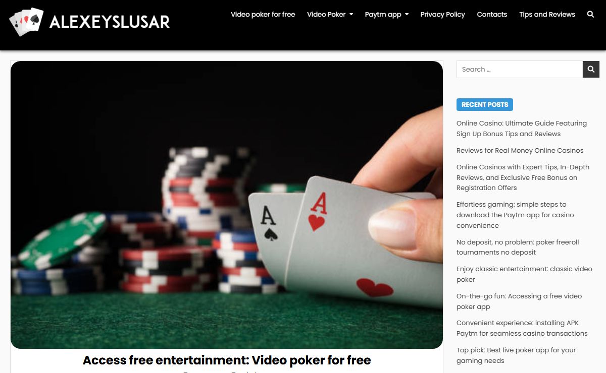 Play video poker for free