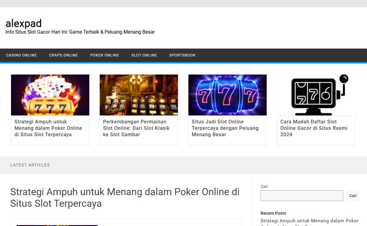 alexpad - Info Situs Slot Gacor Hari Ini: Game Terbaik & Peluang Menang Besar