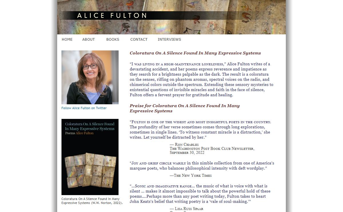 Alice Fulton | Poetry, Fiction, Essays and Criticism