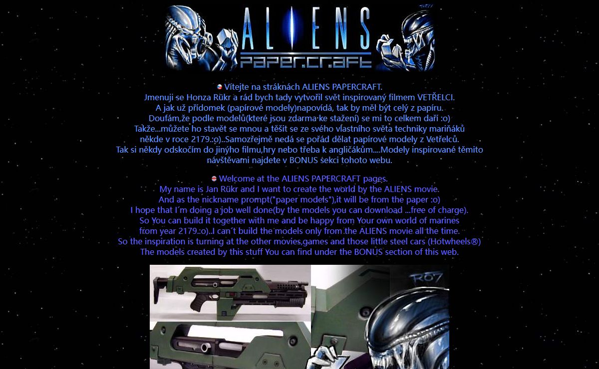 ALIENS PAPERCRAFT-PAPIROVÉ MODELY