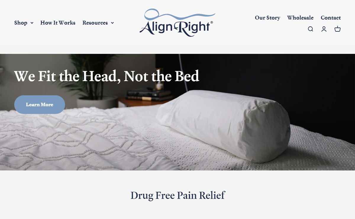 Align-Right Pillows USA | We Fit the Head, Not the Bed