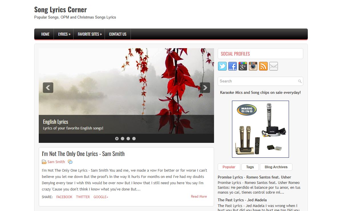 Song Lyrics Corner
