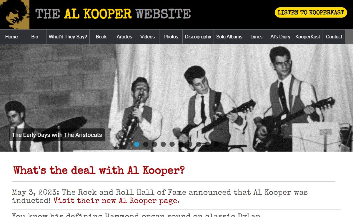The Website of Al Kooper
