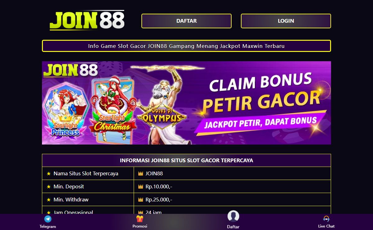JOIN88: Situs Slot Terpercaya dan Beragam Judi Online Pilihan
