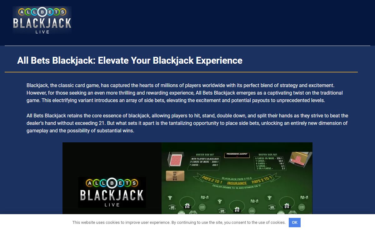 All Bets Blackjack – Where Blackjack Meets Side Bet Frenzy! all-bets-blackjack.com