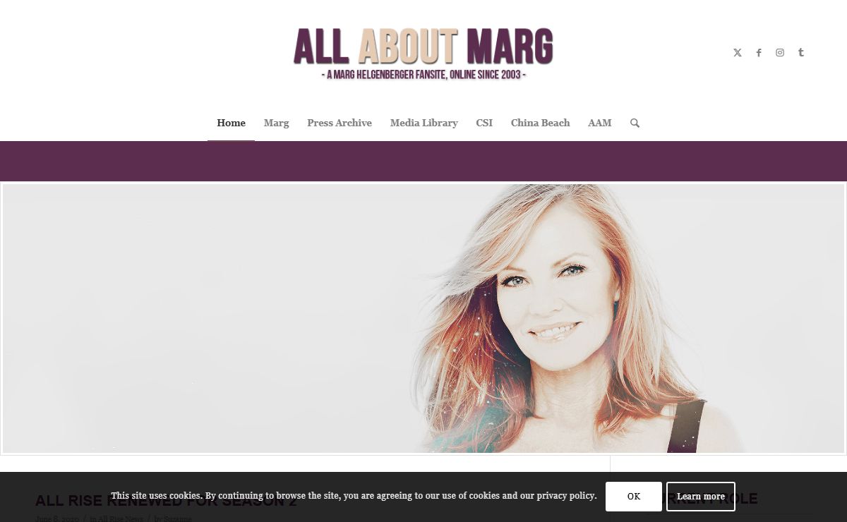 ALL ABOUT MARG: a fansite devoted to CSI and China Beach actress Marg Helgenberger – Unofficial fansite devoted to CSI actress Marg Helgenberger. Site updated daily with the latest news, photos, videos, biographical information, quotes and more.