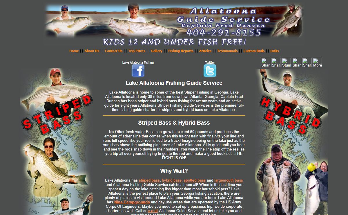 Lake Allatoona Fishing Guides - Lake Allatoona's Oldest Fishing Guide Service - Captain Fred Duncan