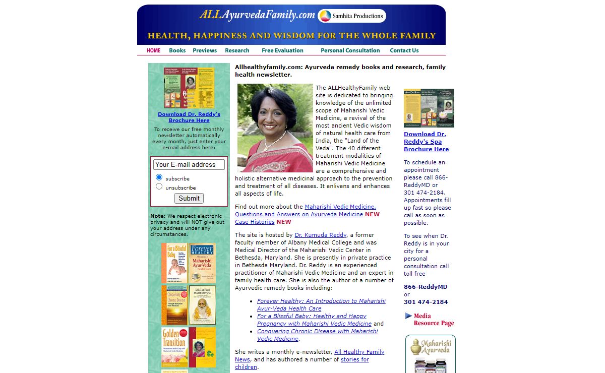 Allhealthyfamily.com: Ayurvedic remedy books and research, family health newsletter.
