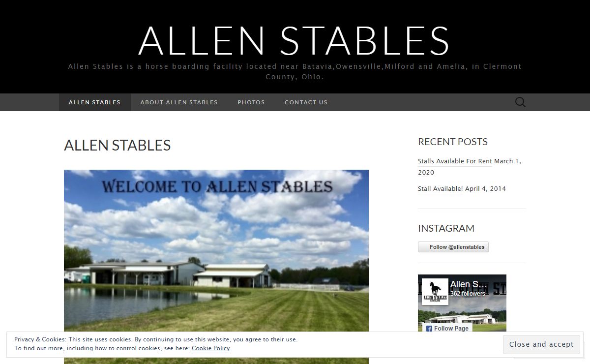 Allen Stables | Allen Stables is a horse boarding facility located near Batavia,Owensville,Milford and Amelia, in Clermont County, Ohio.