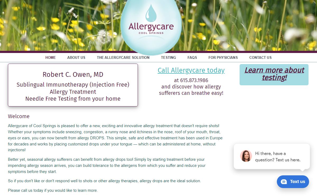 Allergycare Cool Springs – Sublingual Immunotherapy (Injection Free) Allergy Treatment