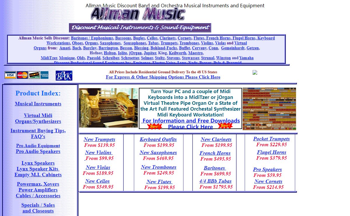 Allman Music Discount Musical Instruments, Pro Sound Systems and Equipment