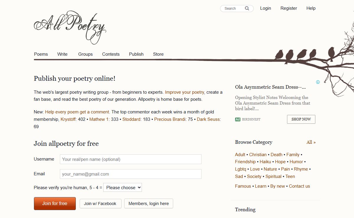 All Poetry - The world's largest poetry site : All Poetry