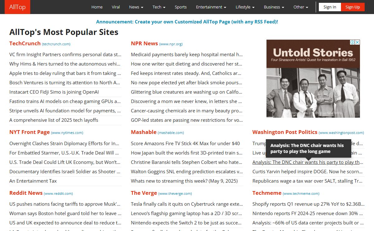 AllTop.com - Popular News Sites for Any Topic