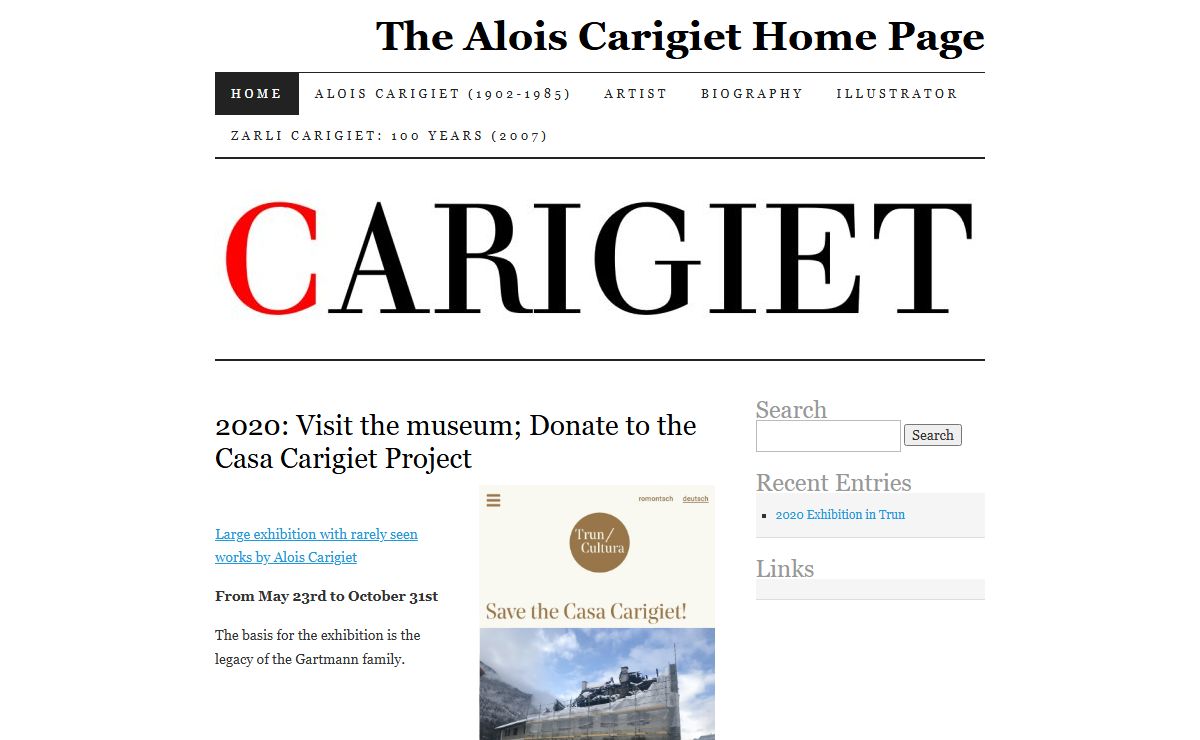 The Alois Carigiet Home Page | A very modest home for Alois Carigiet – an artist who made his in the mountains of Switzerland