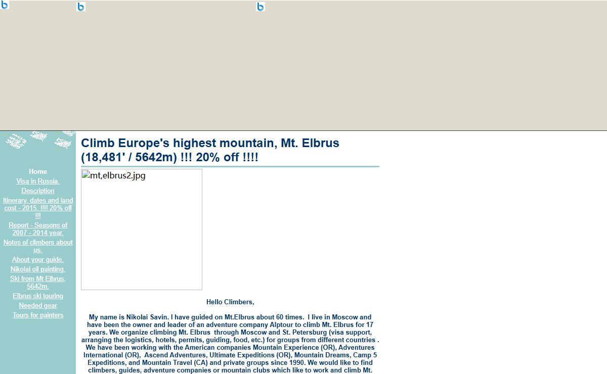 Climb Europe's highest mountain, Mt. Elbrus (18,481' / 5642m) !!! 20% off !!!!