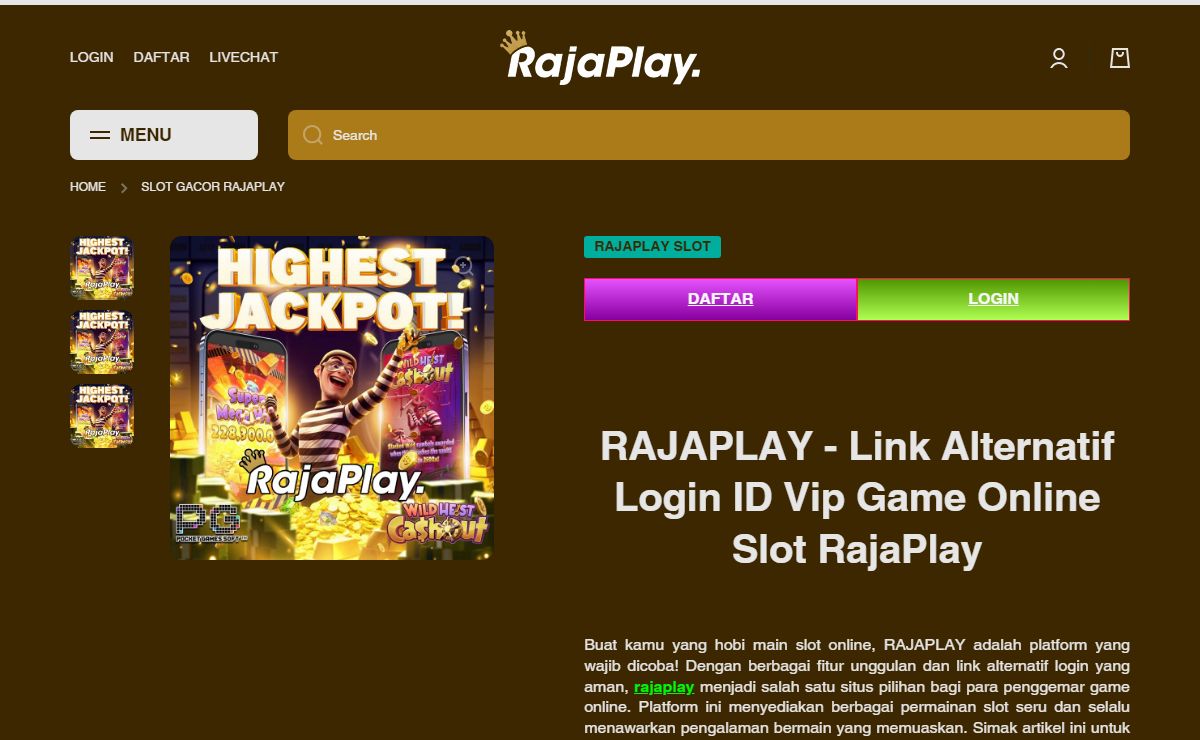 RAJAPLAY - Link Alternatif Login ID Vip Game Online Slot RajaPlay