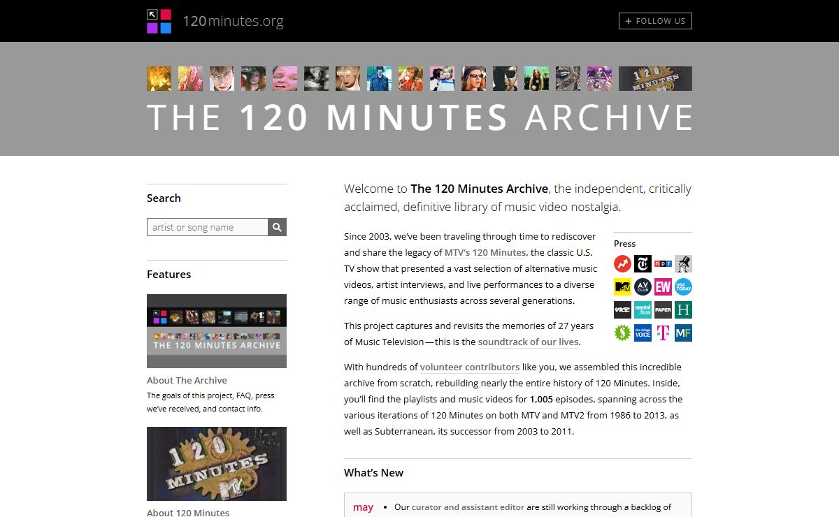 The 120 Minutes Archive