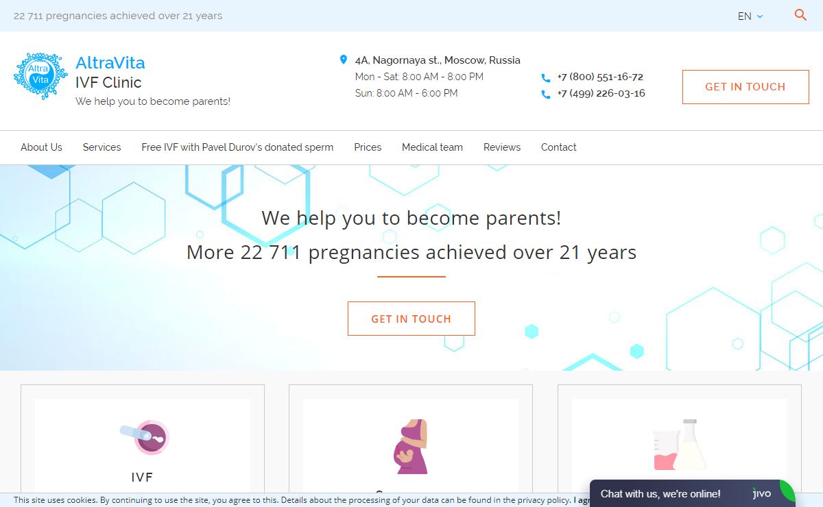 Assisted reproduction clinics in Moscow, Russia - IVI FERTILITY CLINICS AltraVita