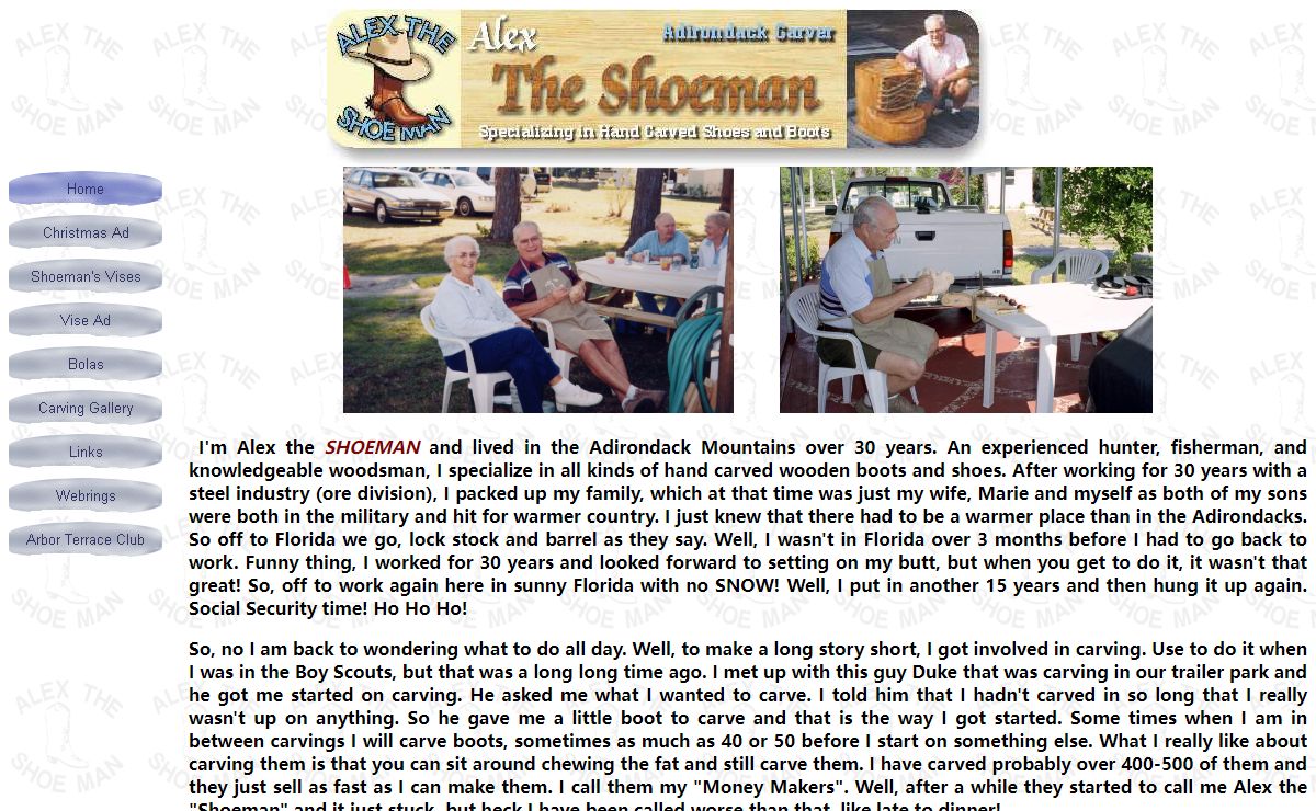 Alex The Shoeman Home Page