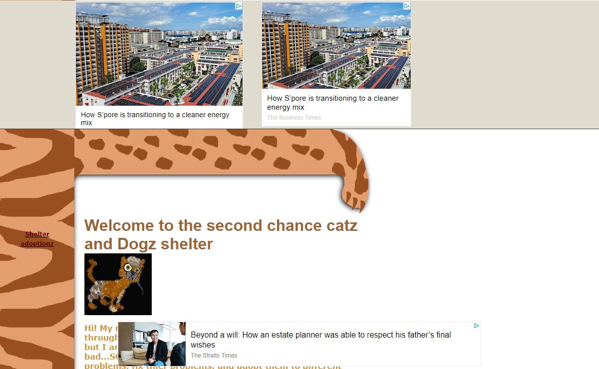 Welcome to the second chance catz and Dogz shelter