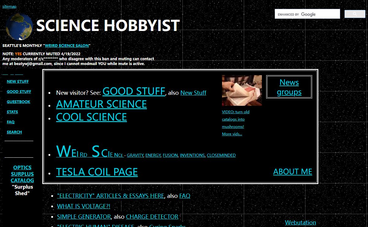 SCIENCE HOBBYIST: Top Page