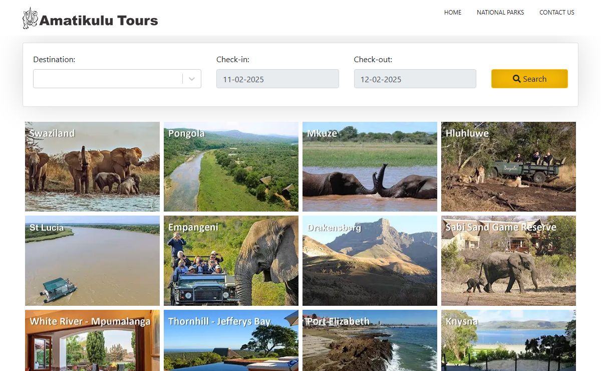 South African and Swaziland holiday and safari accommodation