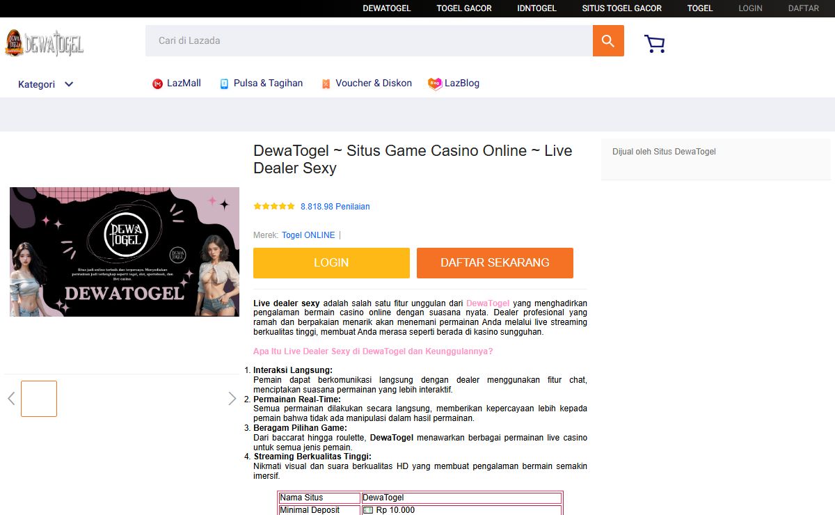DewaTogel ~ Situs Game Casino Online ~ Live Dealer Sexy