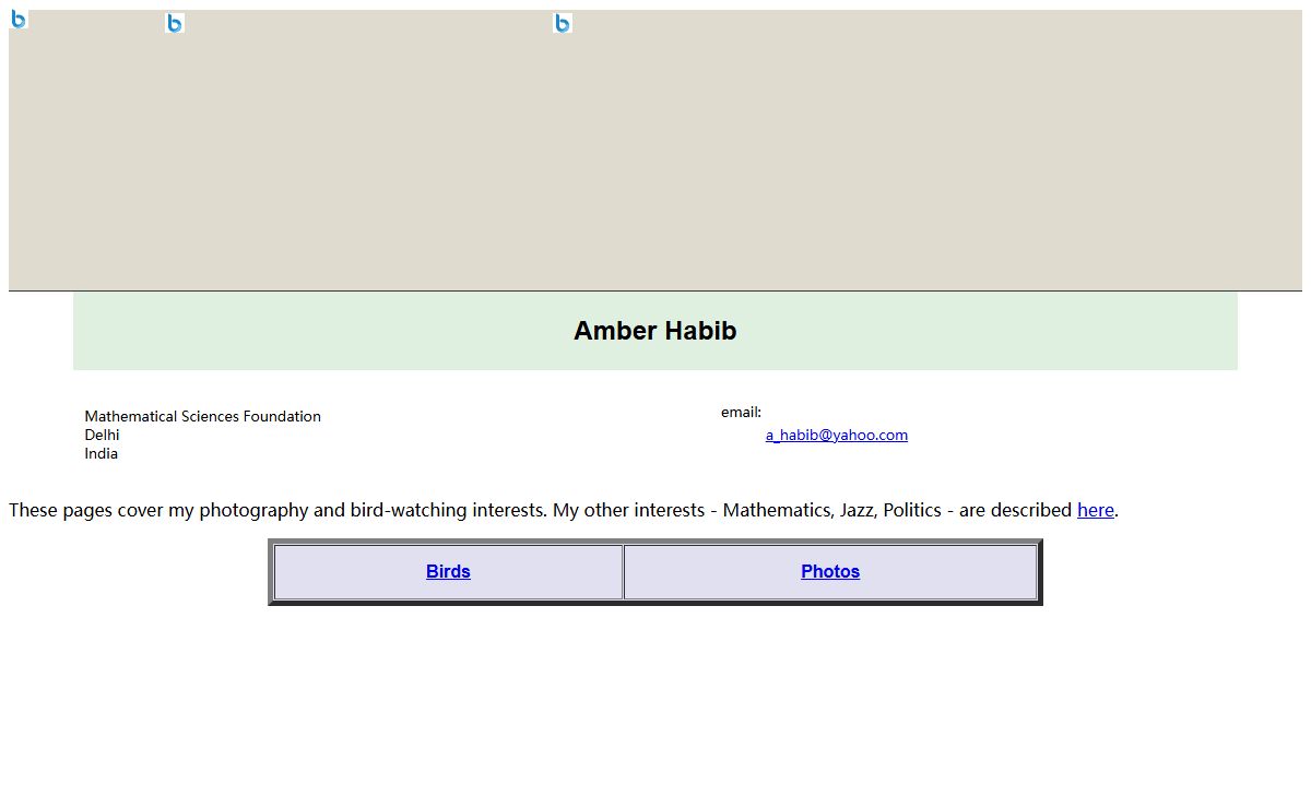 Amber Habib's Birds and Photos Page