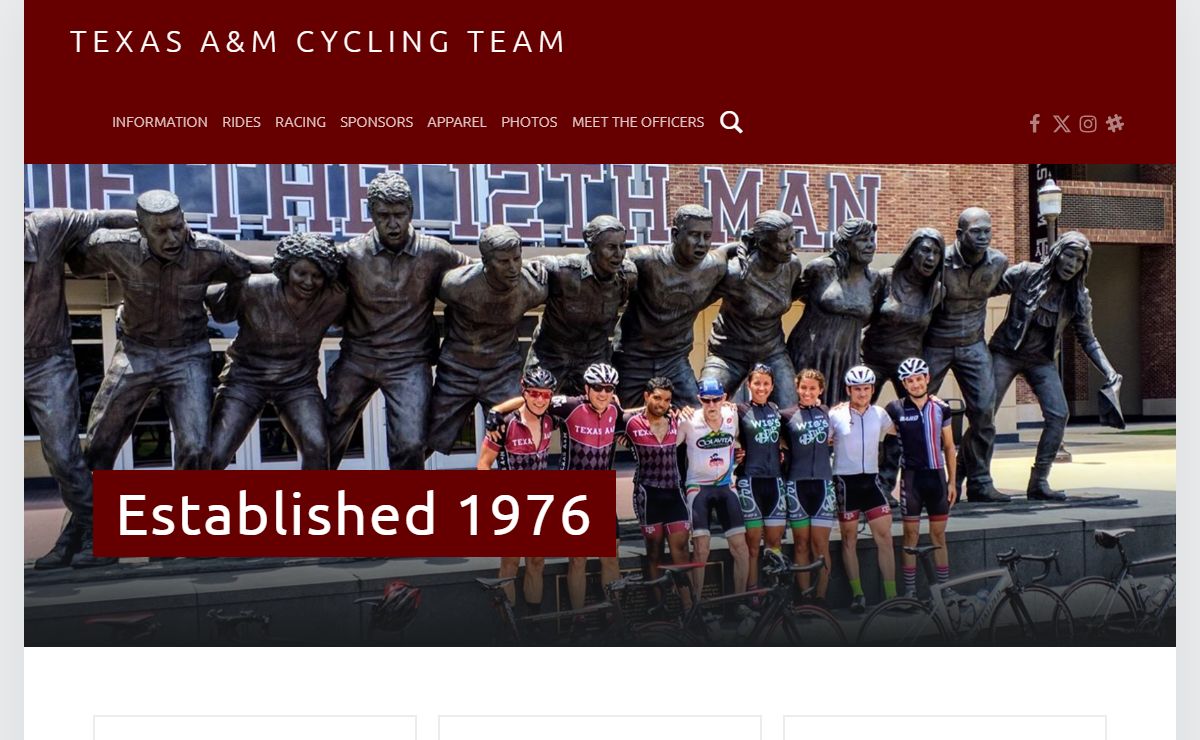 Texas A&M Cycling Team – Established 1976