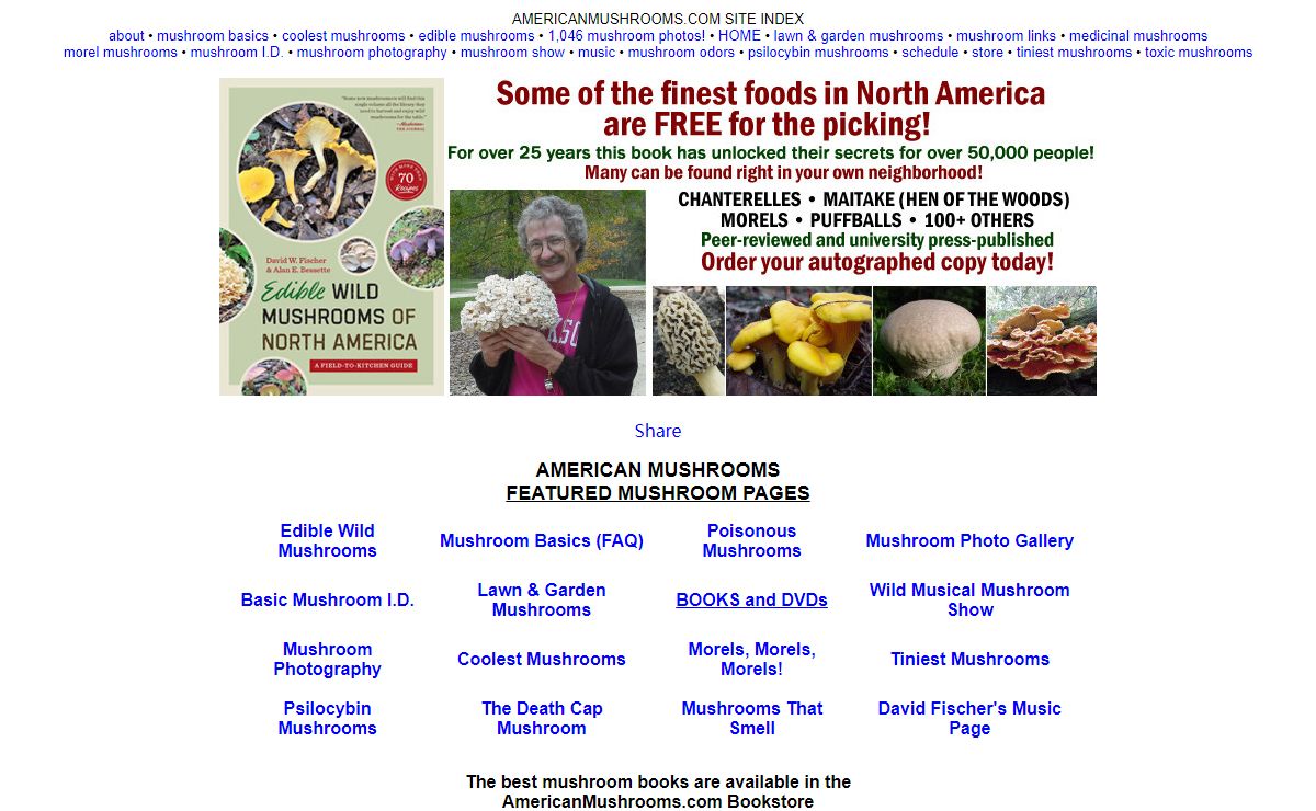 Edible Wild Mushrooms, Photos, Identification, Descriptions - David Fischer's AmericanMushrooms.com