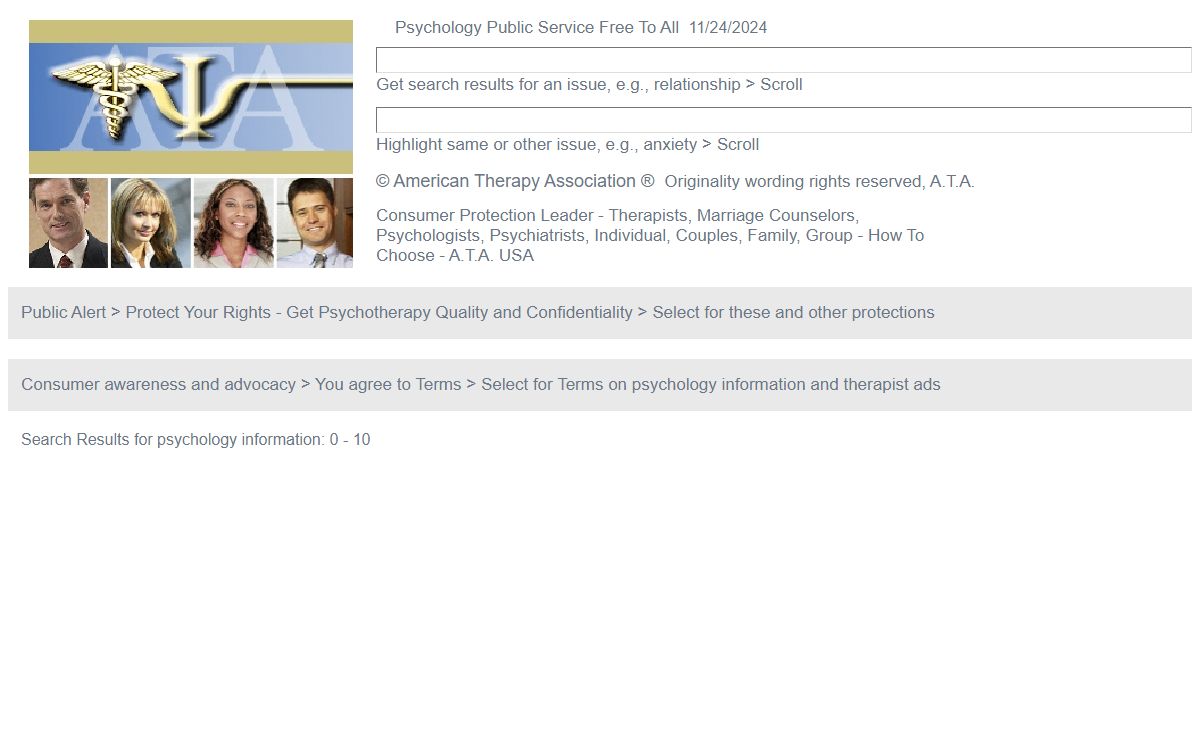 American Therapy Association, Psychology Free To All Association For American Therapy