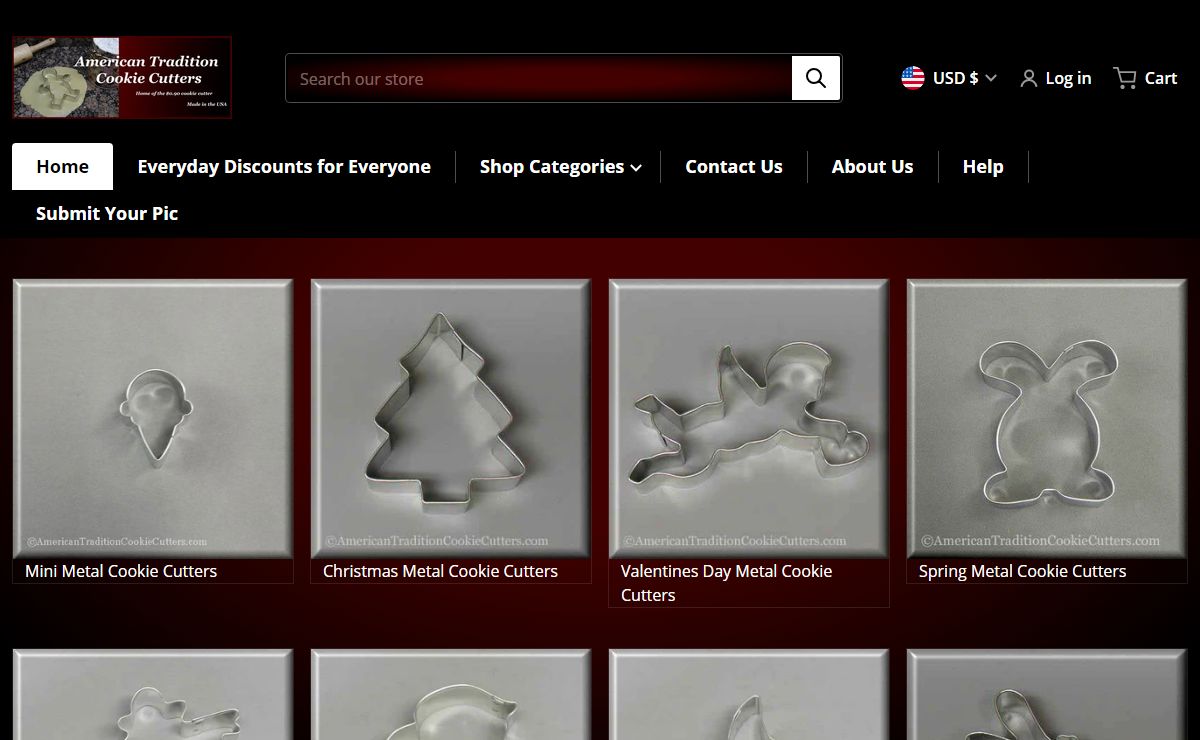 Cookie Cutters | American Tradition Cookie Cutters | 90¢, USA Made