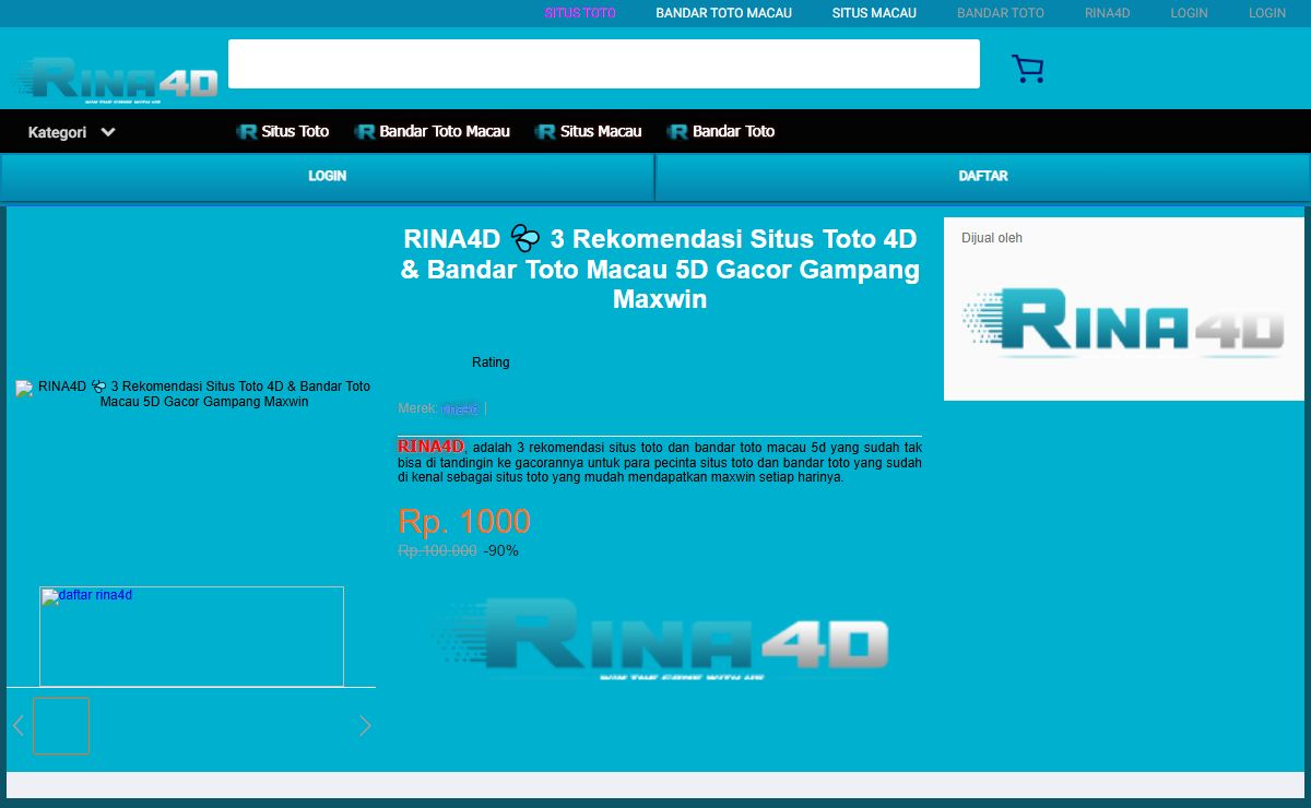 RINA4D 💦 3 Rekomendasi Situs Toto 4D & Bandar Toto Macau 5D Gacor Gampang Maxwin