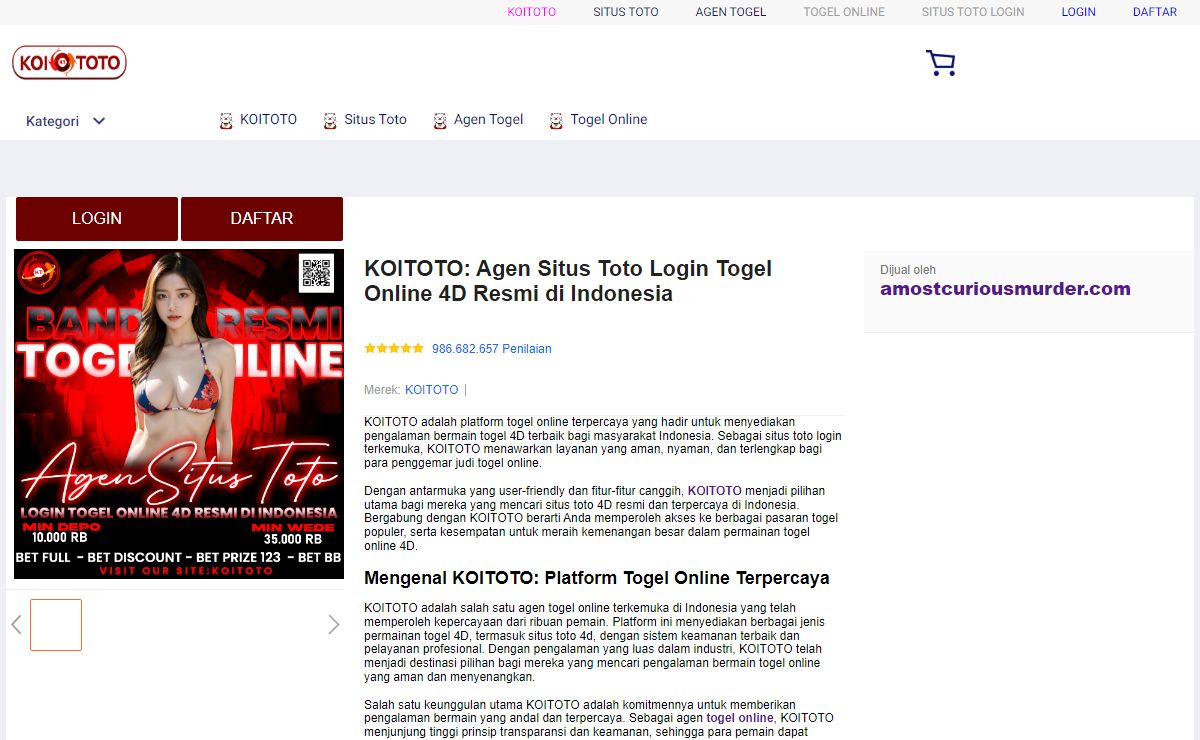KOITOTO: Agen Situs Toto Login Togel Online 4D Resmi di Indonesia